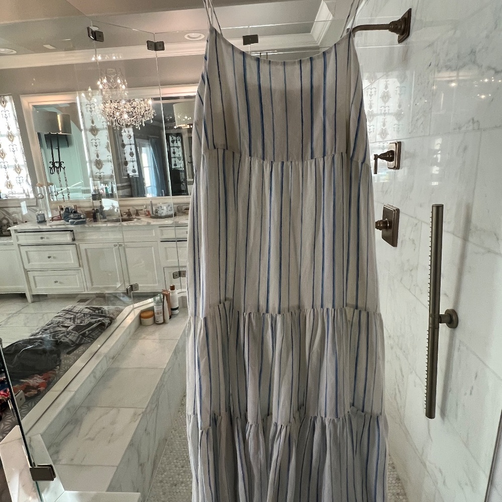 Tommy Bahama String Of Silver Linen-Blend Short Sundress, Coconut, Large - Picture 13 of 14